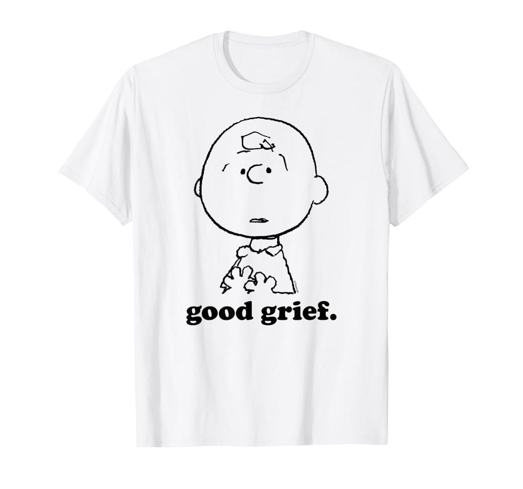 Amazon.com: Peanuts - Good Grief Charlie Brown Face T-Shirt